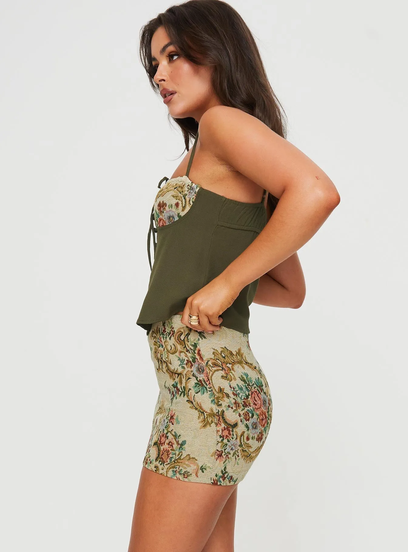 Mirai Tapestry Mini Skirt Multi Neat Finish