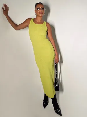 Thalma Midi Dress Lime Sheer Layer
