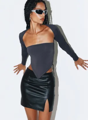 Quick Fit Lolita Faux Leather Mini Skirt Black