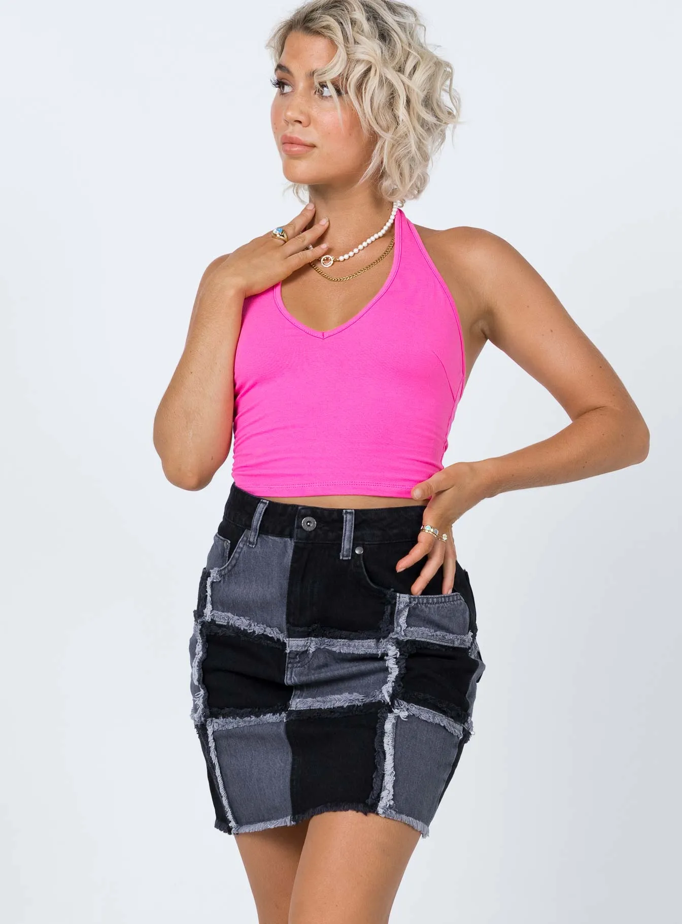 The Ragged Priest Resolute Skirt Charcoal Velvet Finish