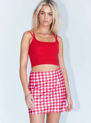 Smooth Edging The Joan Checkerboard Mini Skirt Pink