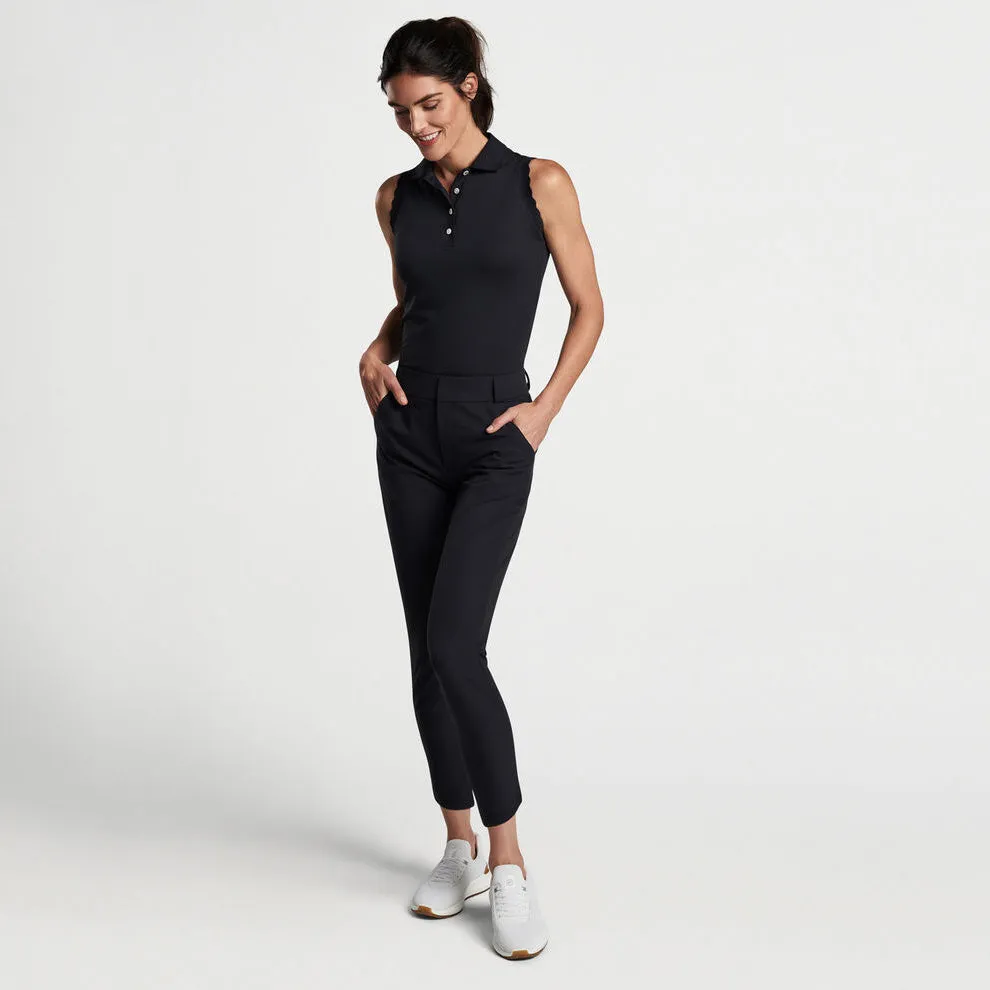 Peter Millar Women's Surge Performance Ankle Golf Pants - Black Pocket Reinforcement Chilly Day Wear