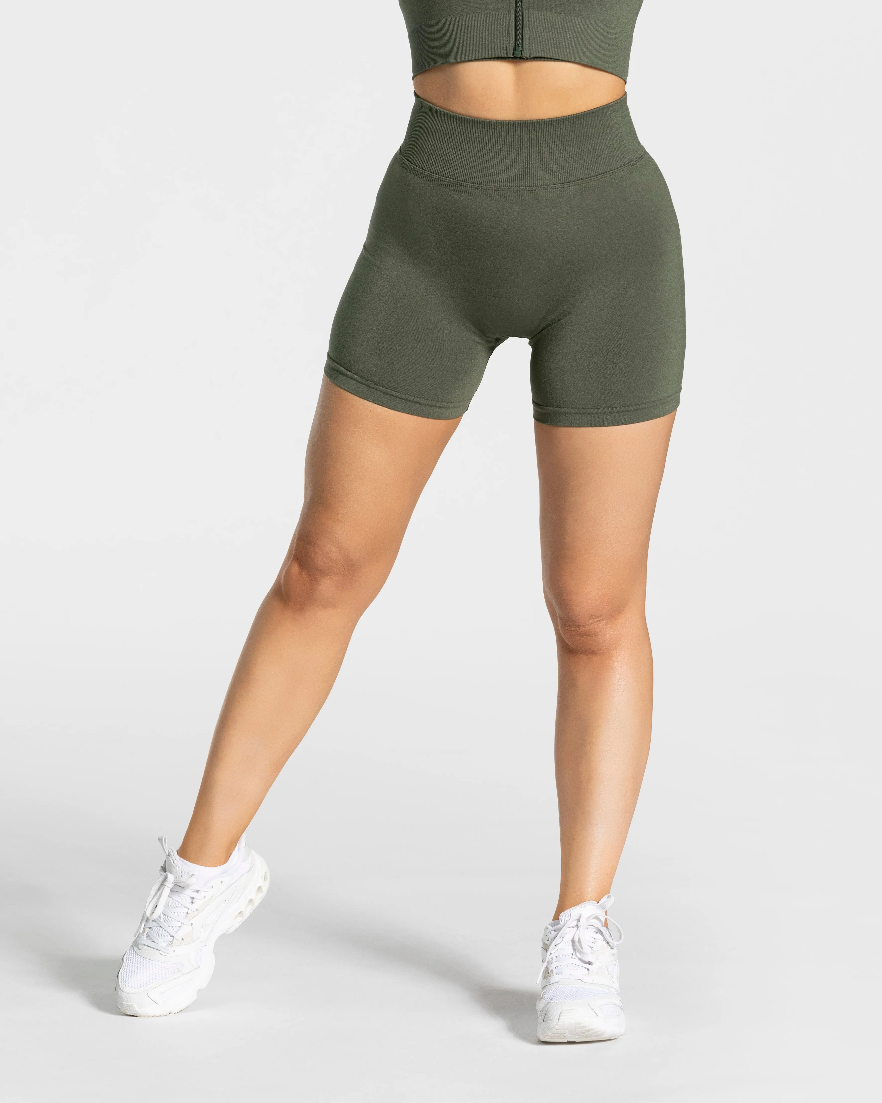 Minimal Finish Statement Scrunch Shorts "Khaki"