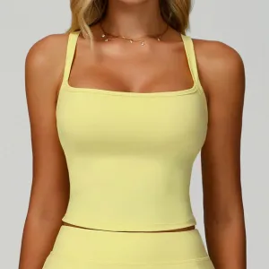 Wide Shoulder Straps Sport Tank Top with Removable Chest Pad Beach Ease Sustain Glow