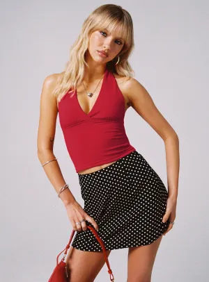 Moisture Wicking Textile Selby Mini Skirt Black Polka Dot