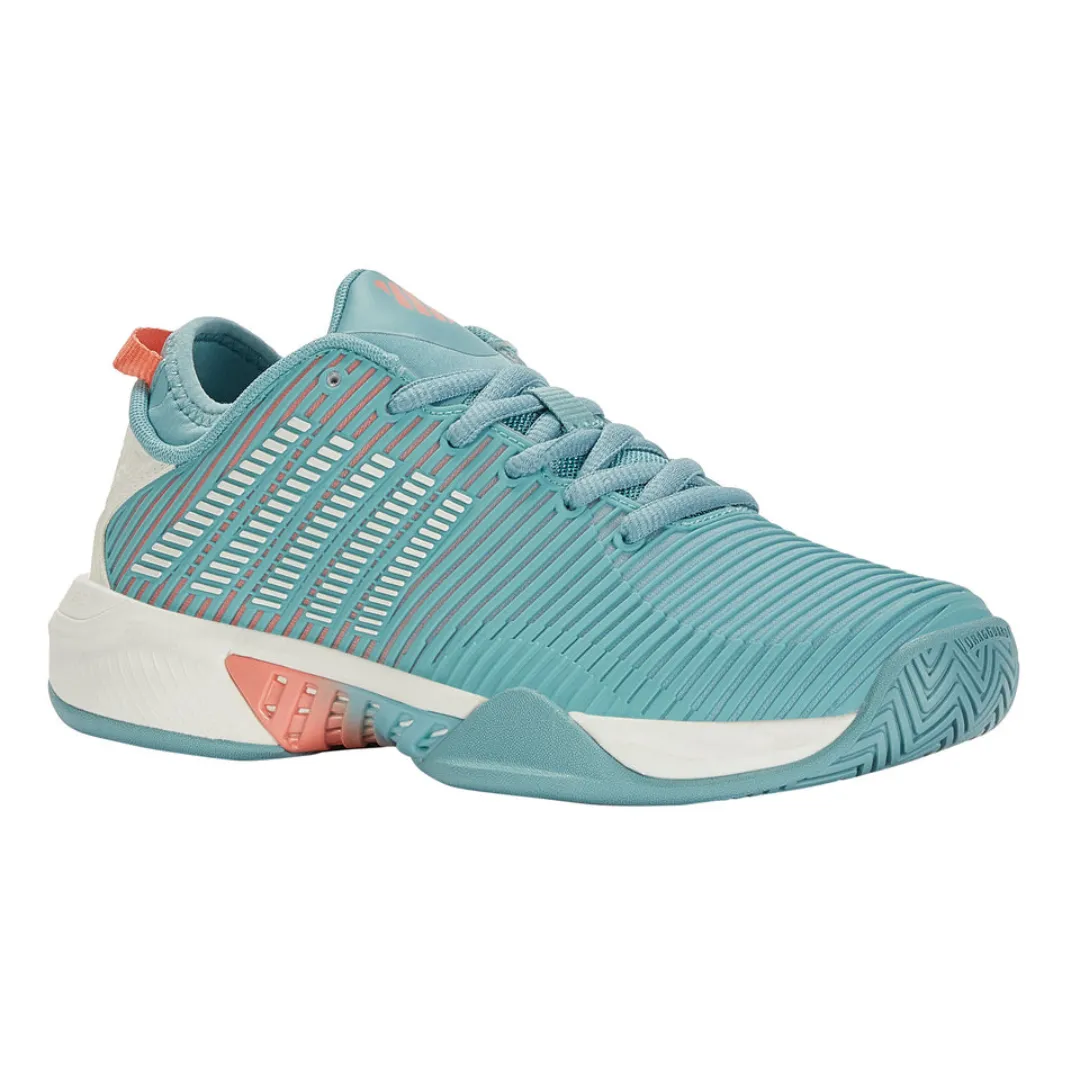 K Swiss Hypercourt Supreme Women Tennis Shoes - Nile Blue/Blanc De Blanc/Desert Flower Breathable mesh upper