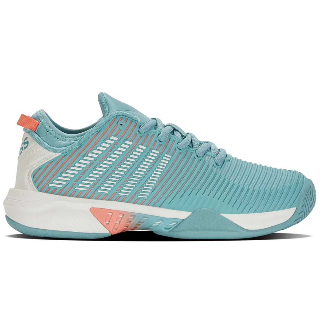 K Swiss Hypercourt Supreme Women Tennis Shoes - Nile Blue/Blanc De Blanc/Desert Flower Energy Return Midsole