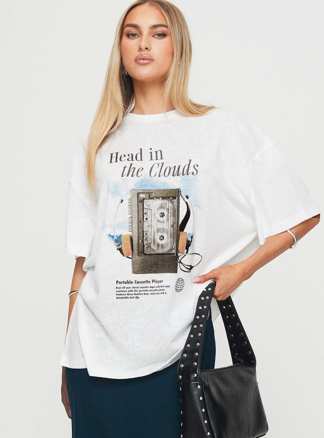 Light Flex Comfortable clothing Cloud Cassette Oversized Tee White