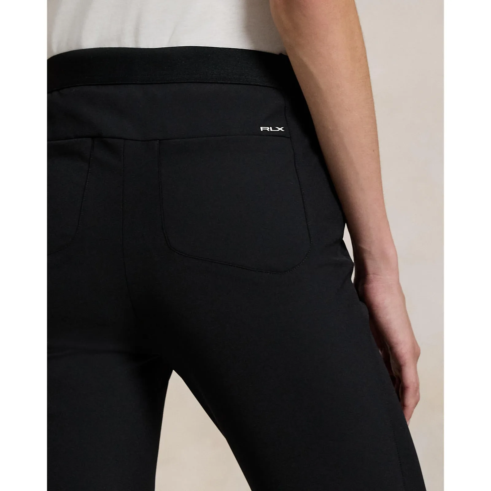 Structured fabric GussetedCrotch RLX Ralph Lauren Women's Eagle Stretch Twill Golf Pants - Black