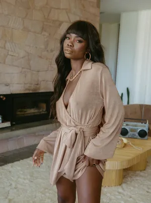 Party Time Mini Dress Champagne Sporty Comfort Chic and Stylish