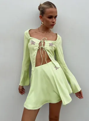 Saleya Mini Skirt Green Anti Pilling Fabric