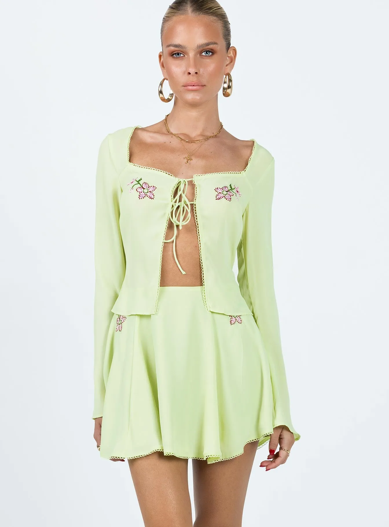 Durable Hem Saleya Mini Skirt Green