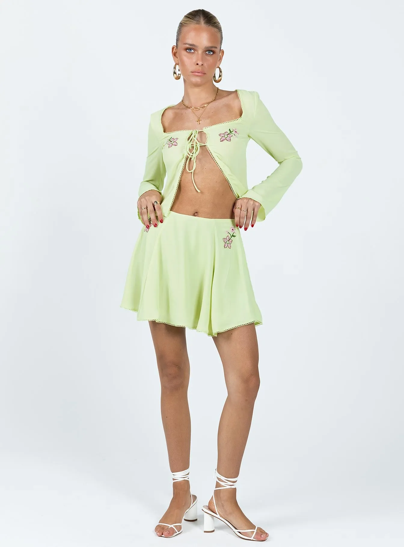 Calm Mood Saleya Mini Skirt Green