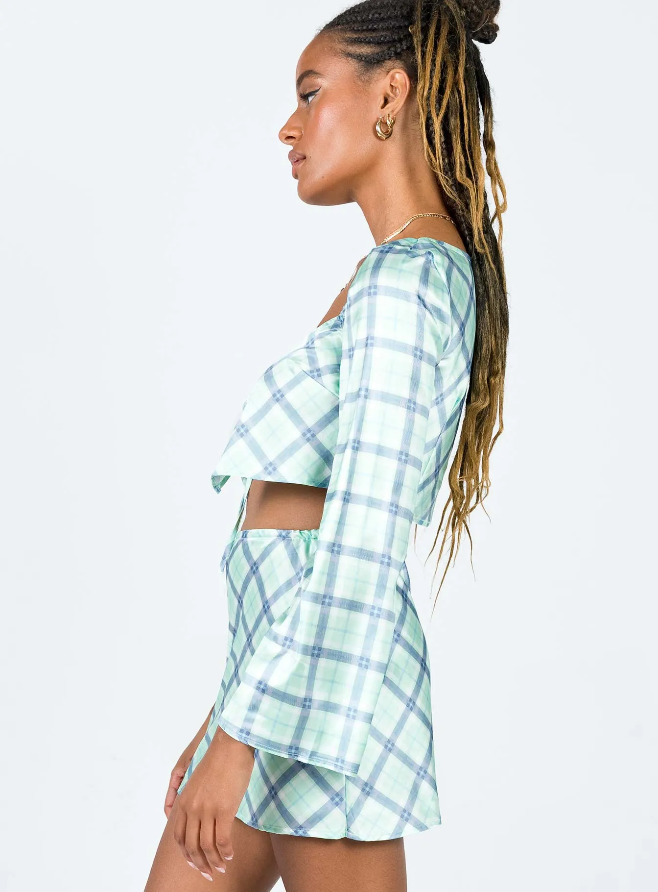 Sheena Set Green Check Fresh Fit