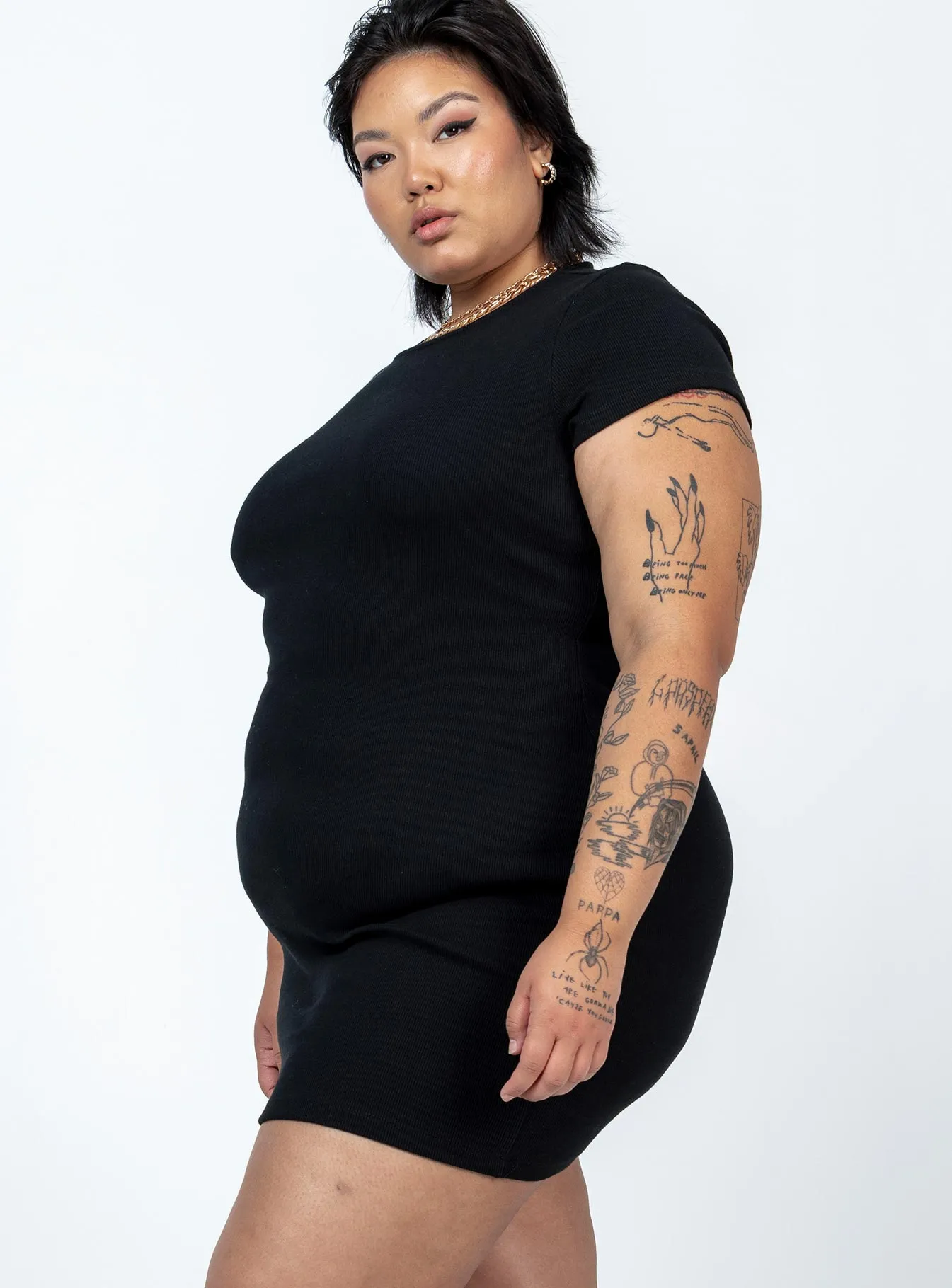 Classic Mini Dress Black Curve Midnight Mood