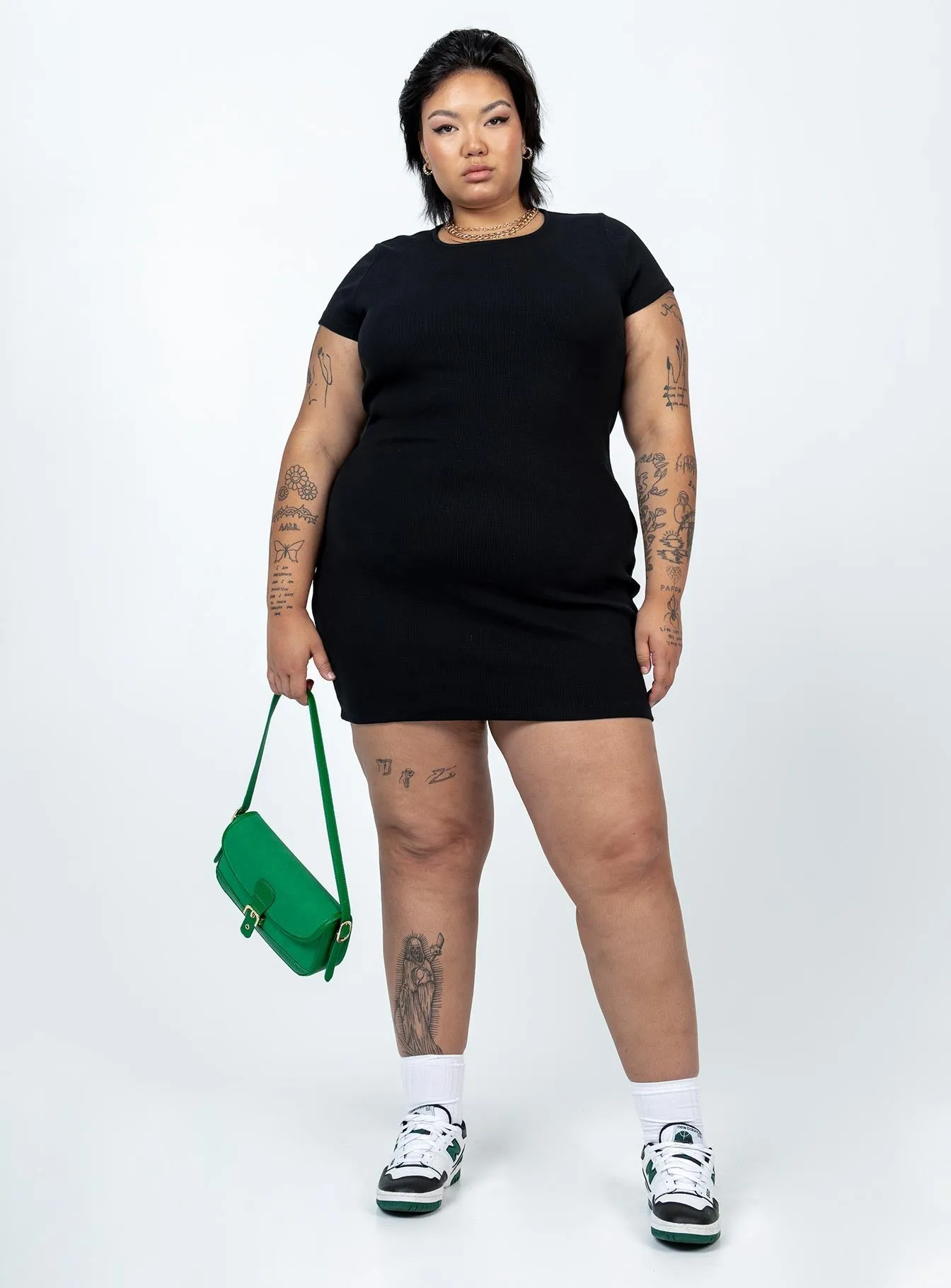 Classic Mini Dress Black Curve Grab Now Rose Flush