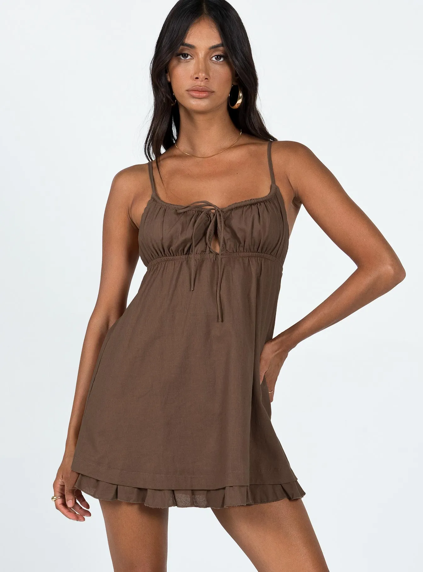 Empress Of Love Mini Dress Brown Quick Drying Light Blend