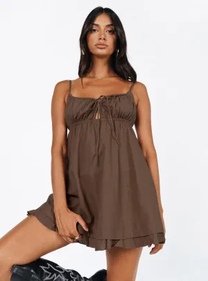 Pure Lines Empress Of Love Mini Dress Brown