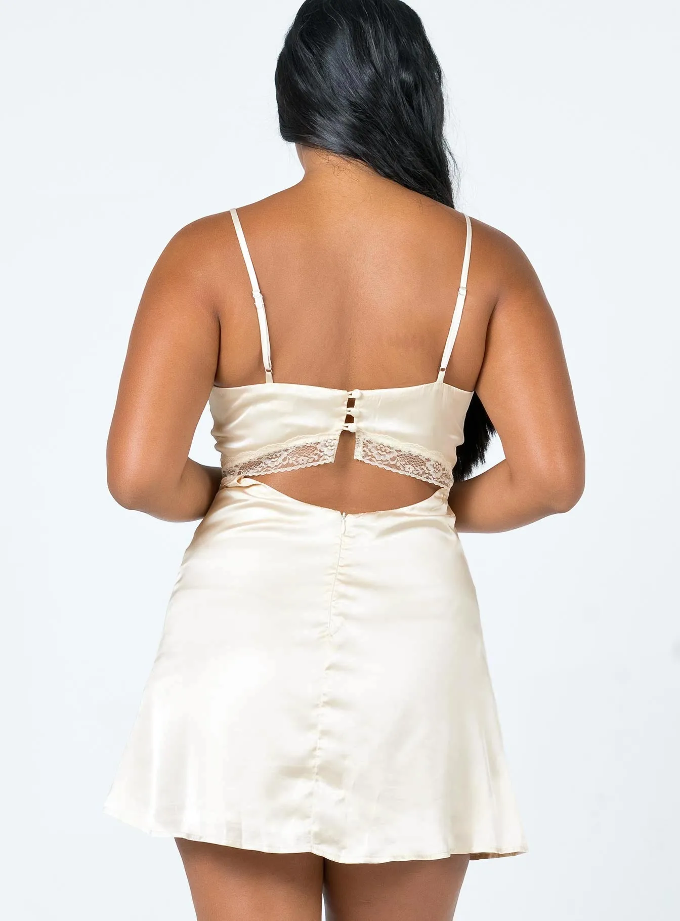 Azarliah Mini Dress Champagne Fashionable Wear