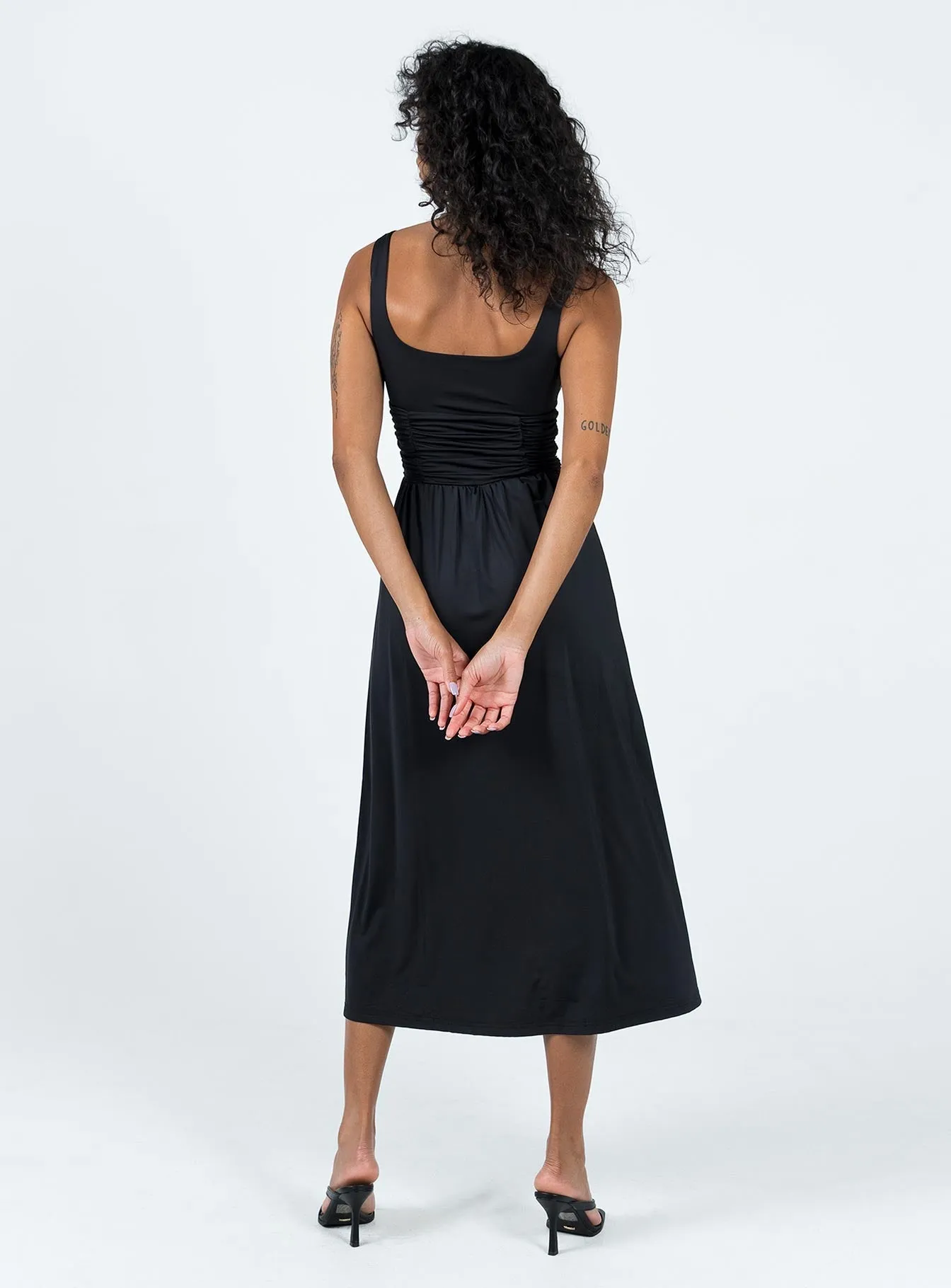 Braddon Midi Dress Black Bold Structure