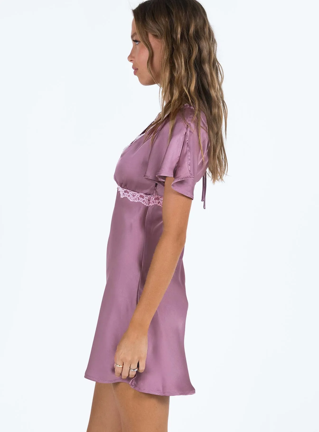 Simple Spirit Everyday-Use Jaron Mini Dress Mauve