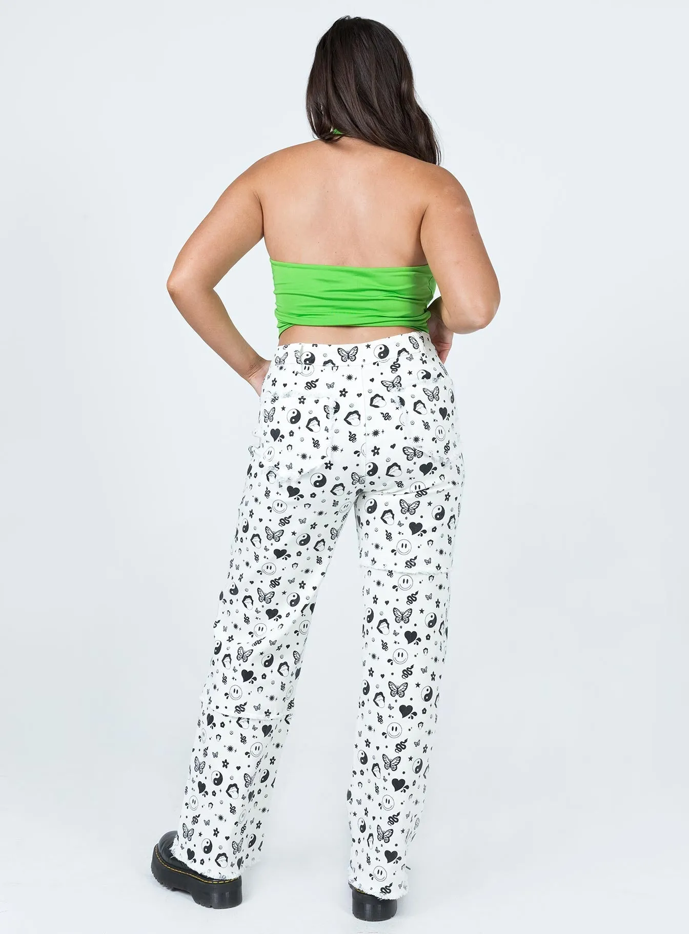 Fable Core Joy Ease Love Me Not Denim Jeans White