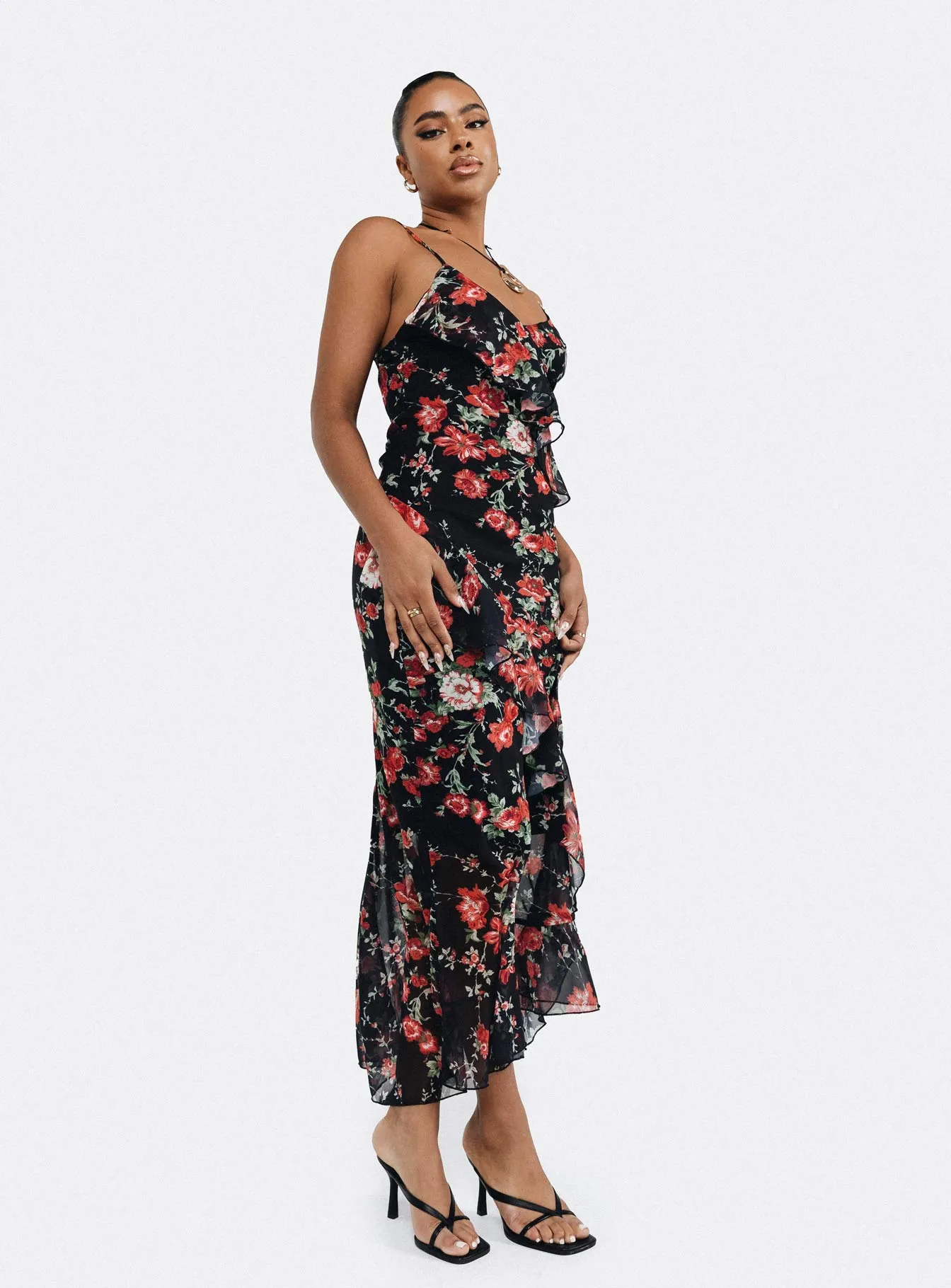 Vibe Choice Ellian Maxi Dress Black / Multi