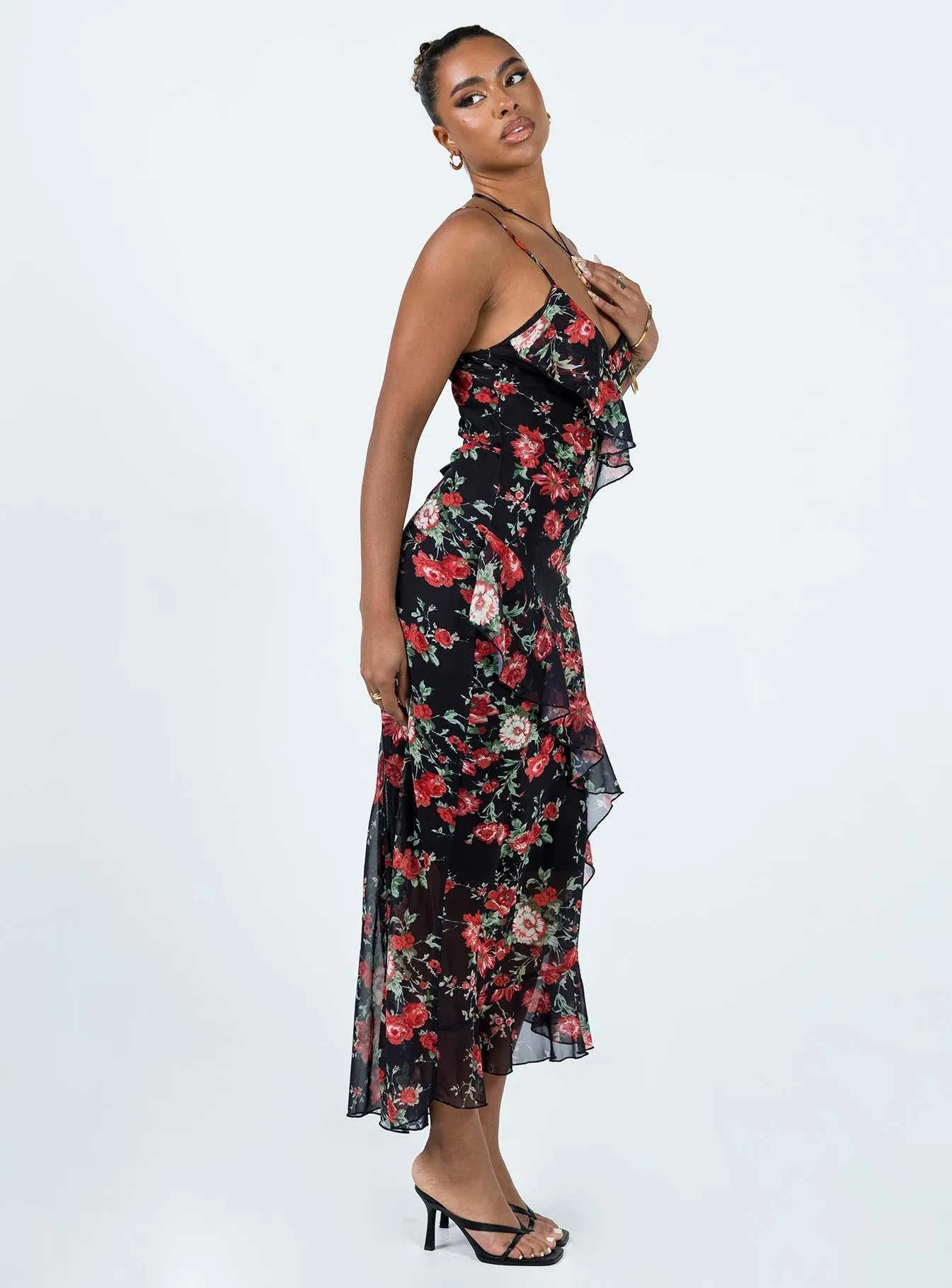 Ellian Maxi Dress Black / Multi Body Safe Eco-friendly