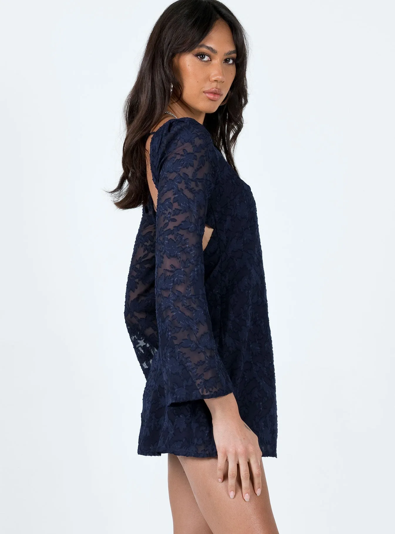 Modern-style Eryn Long Sleeve Mini Dress Navy