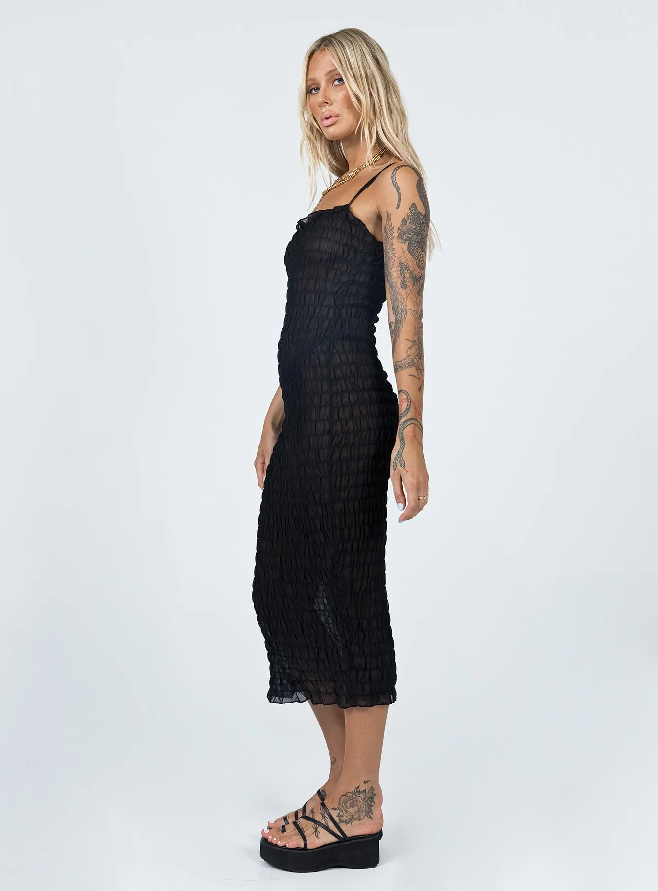 Charmed Midi Dress Black Movement Ready