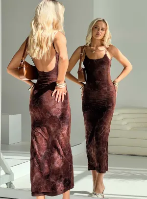 Knox Maxi Dress Chocolate Flexible Style Cool Finish