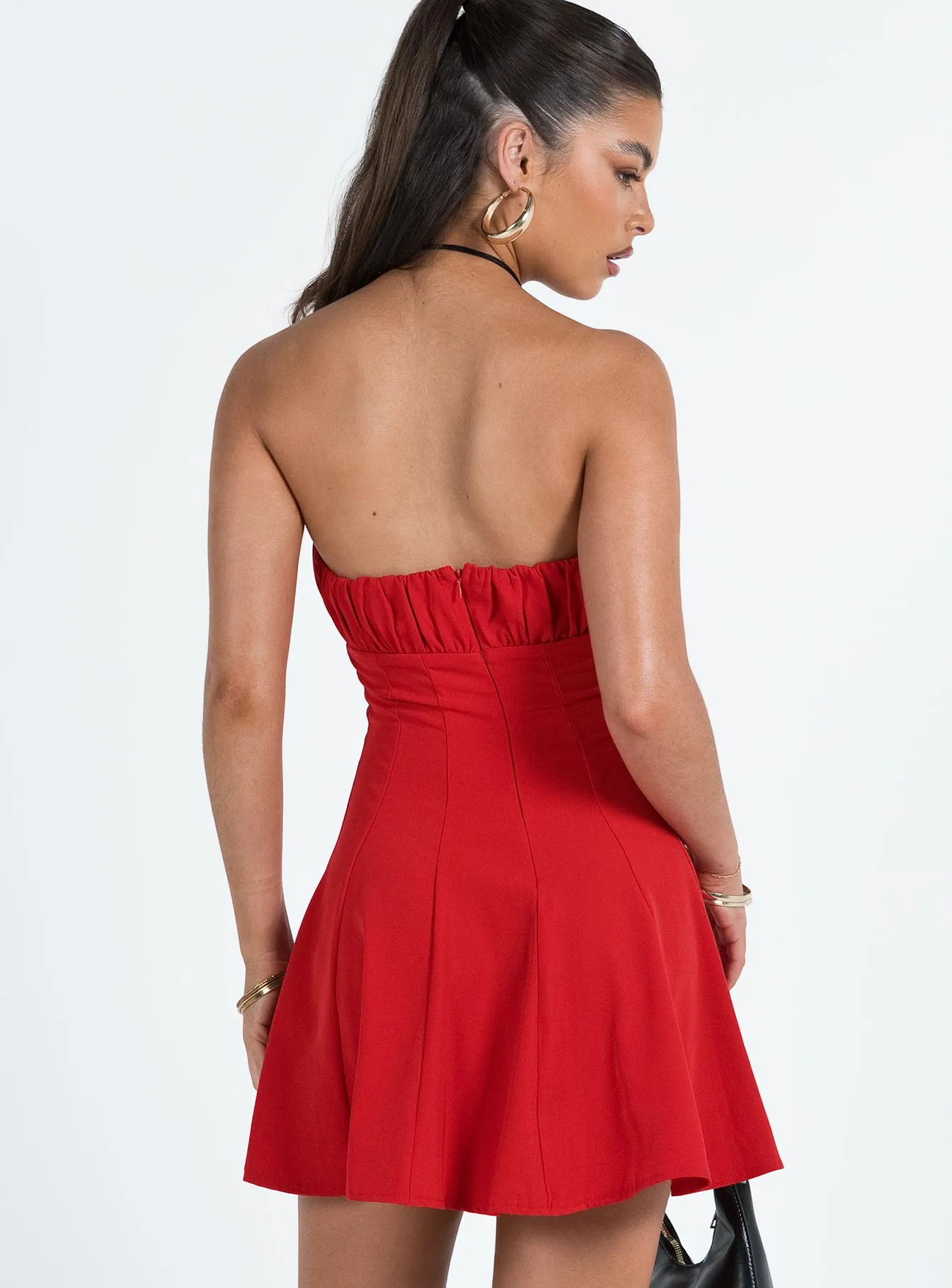 Body Flow Largo Strapless Mini Dress Red