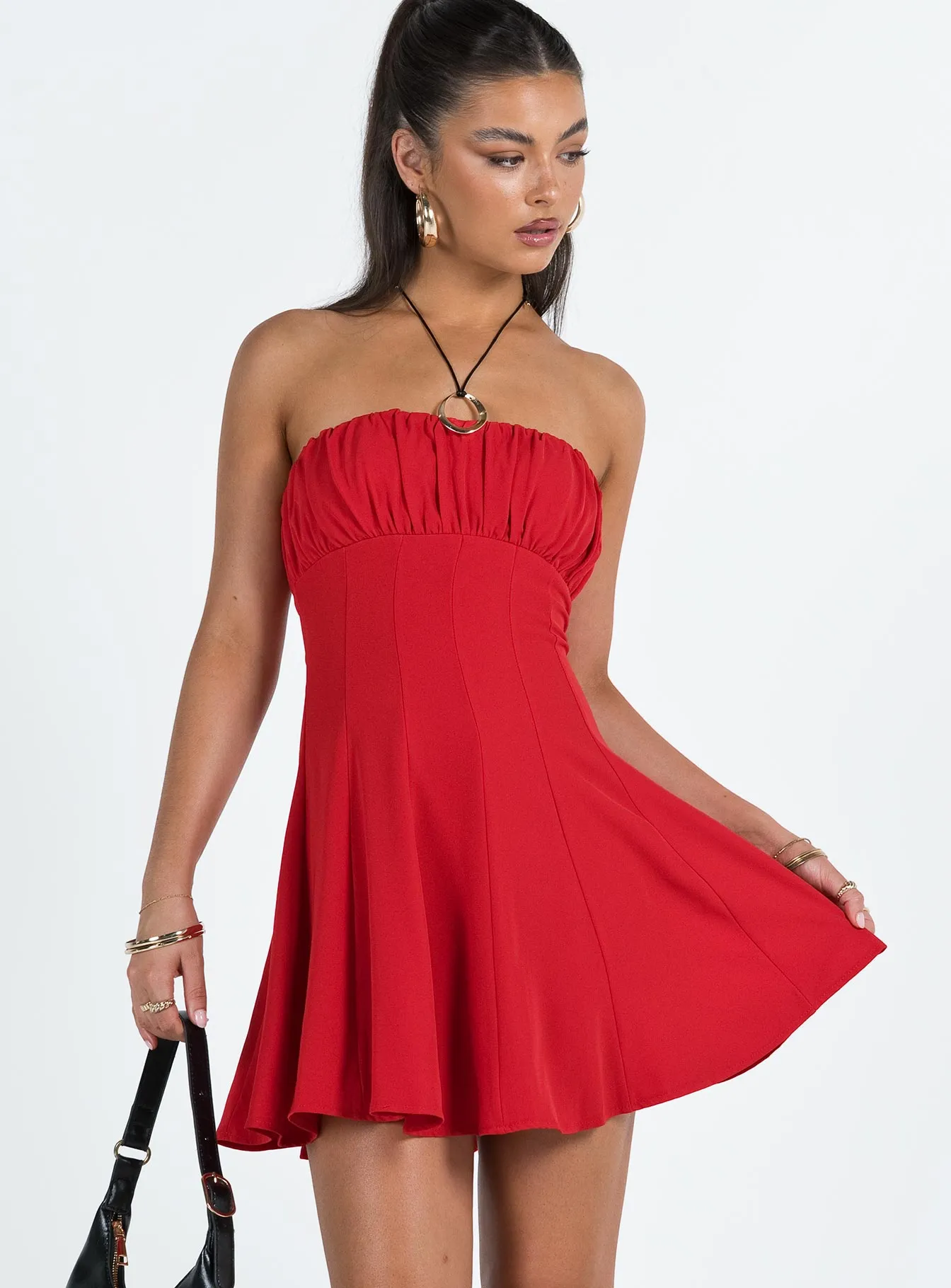 Largo Strapless Mini Dress Red Weekend Favorite Minimal Cut