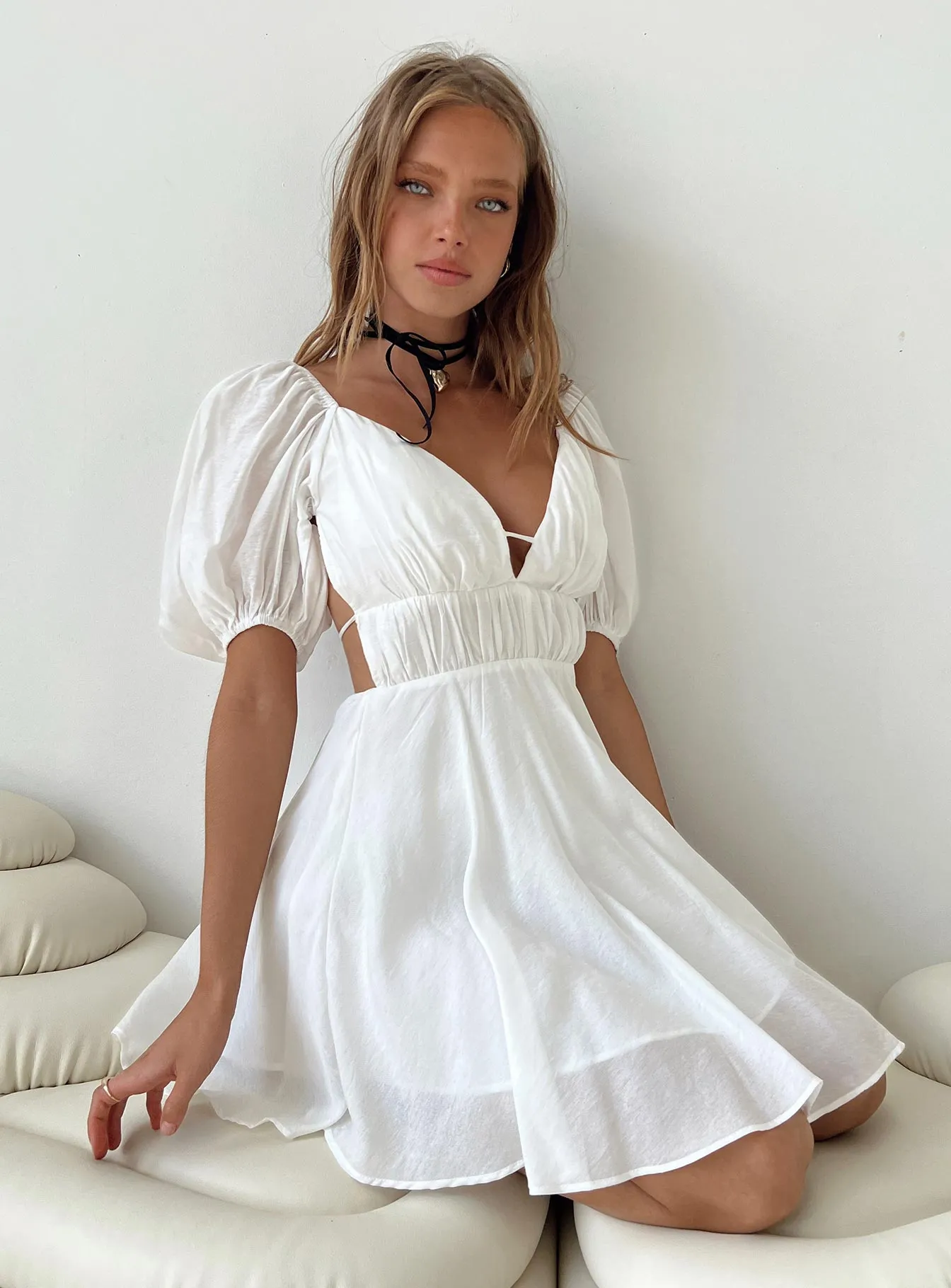 Cline Mini Dress White garden party