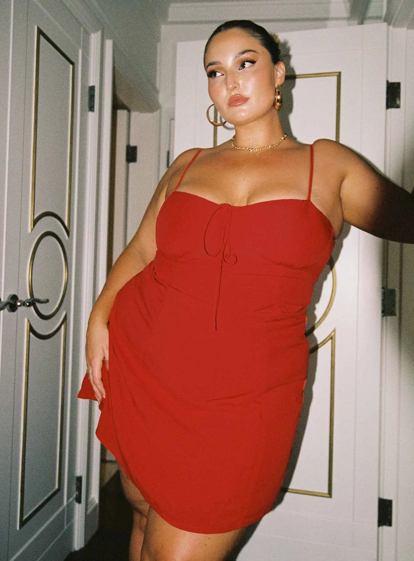 Dare Devil Mini Dress Red Curve summer look Gentle Drape