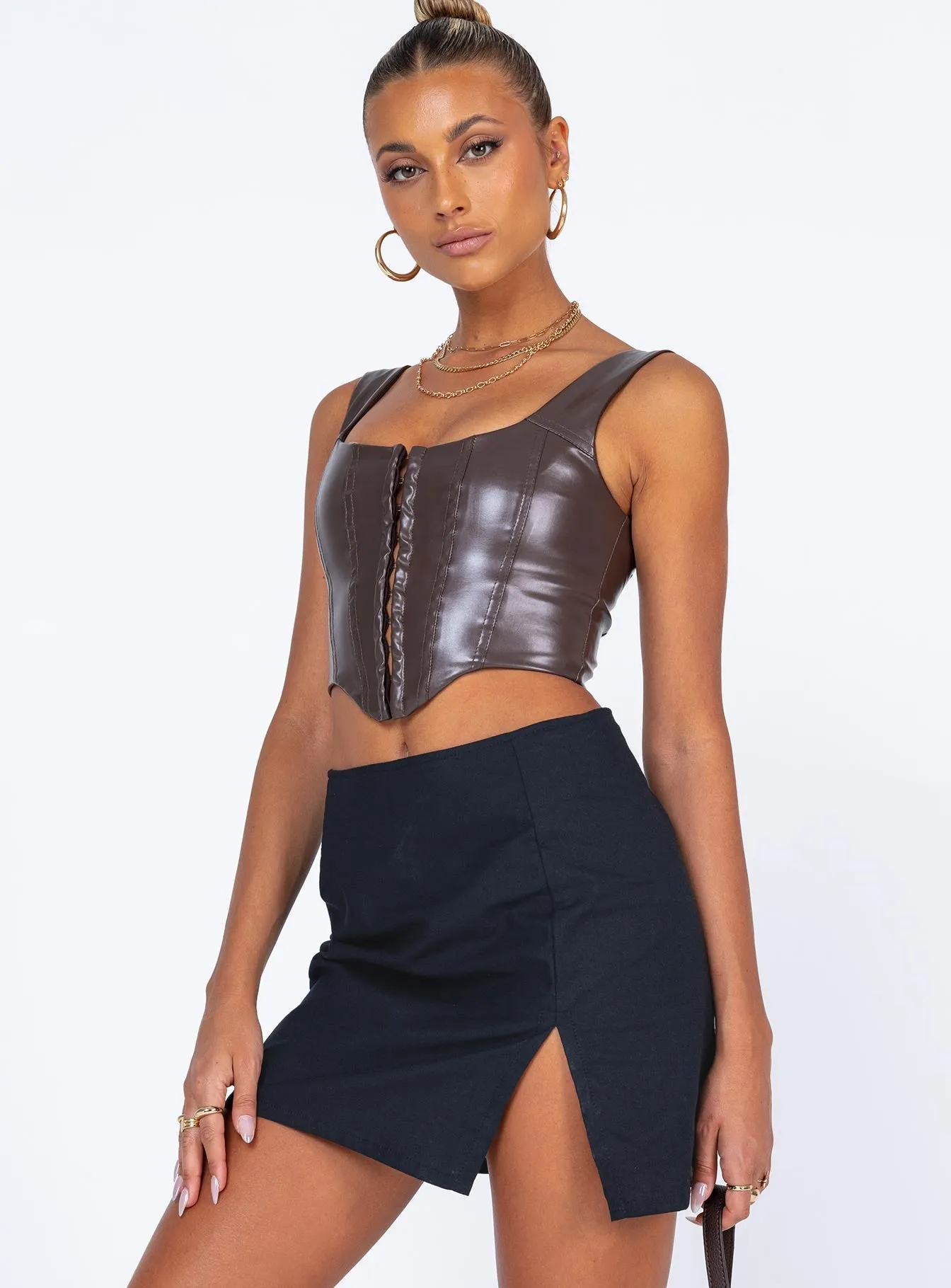 Motel Sheny Mini Skirt Black Artistic Influence