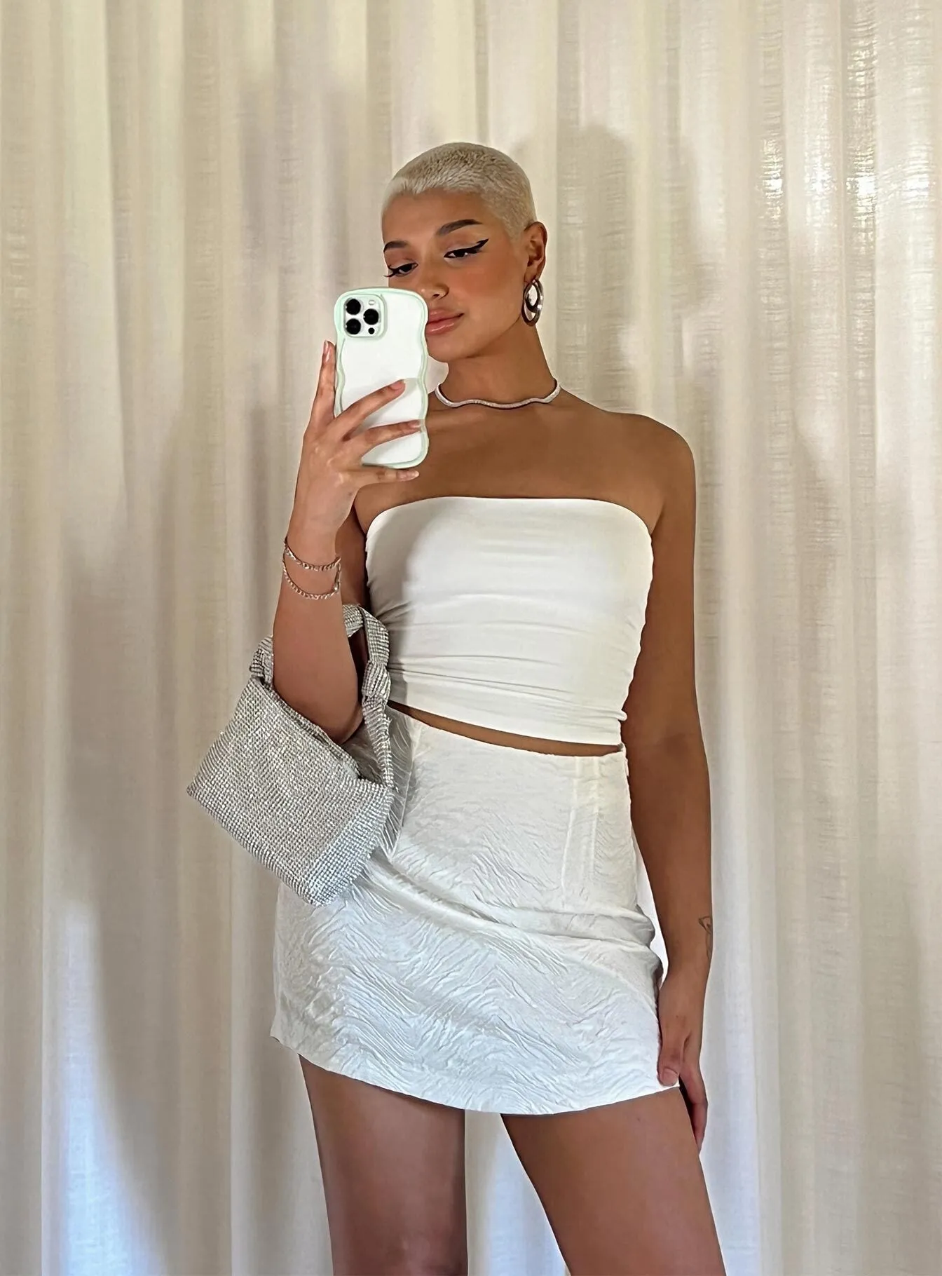 Razan Mini Skirt White Cozy Finish