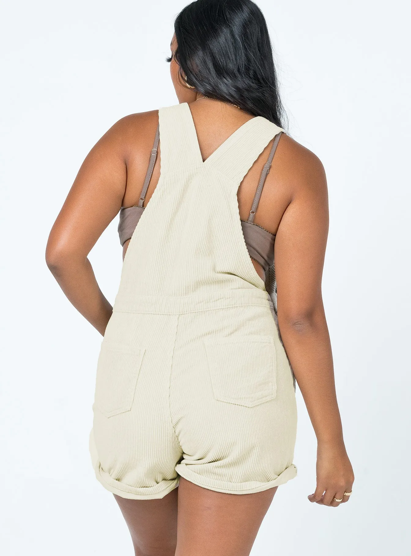 Weekend Bold Kacey Short Overalls Cream