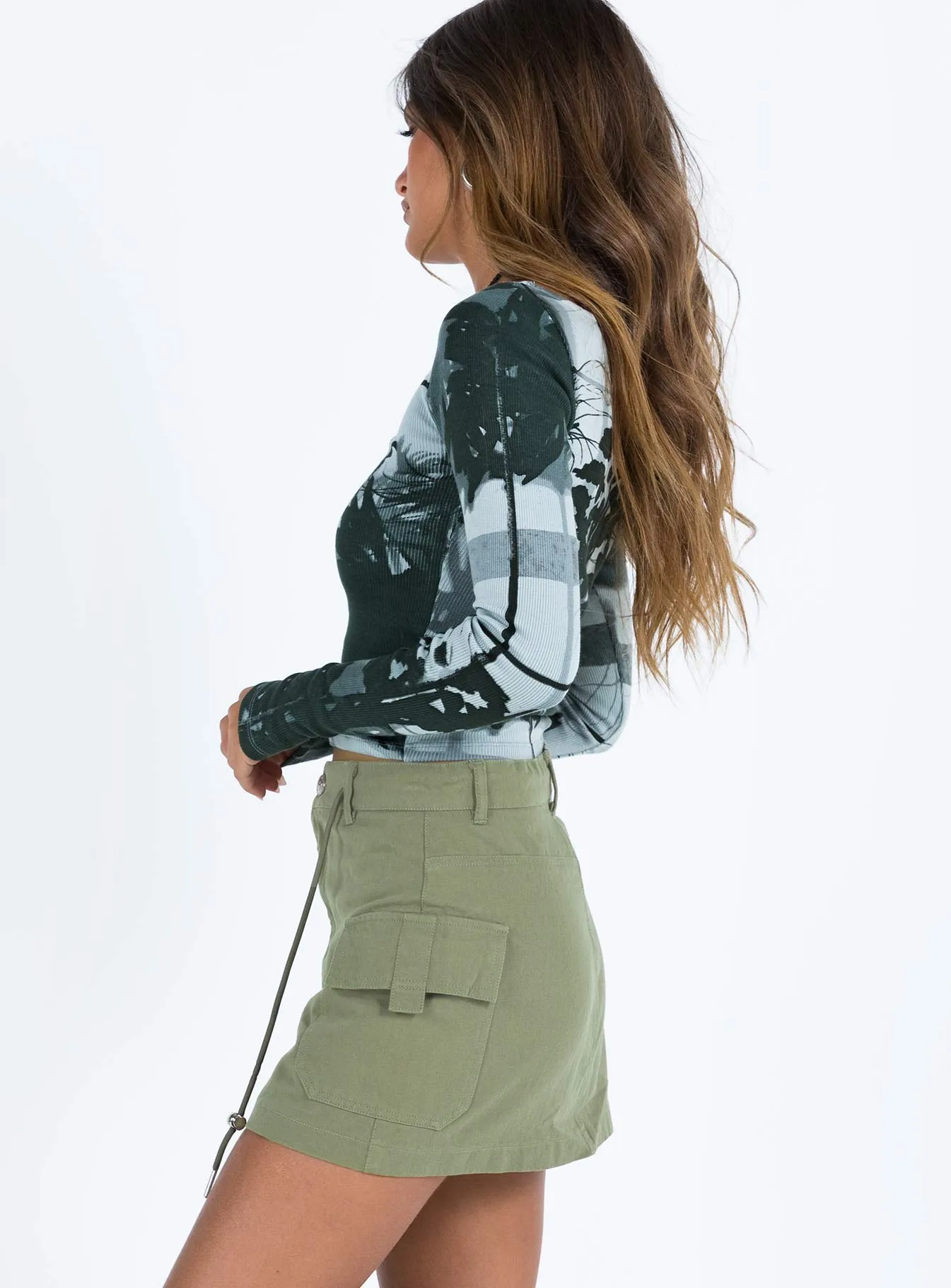 Torres Cargo Mini Skirt Khaki Vibrant Flow