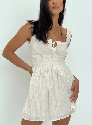 Comfortable and Flattering Peyton Mini Dress Cream