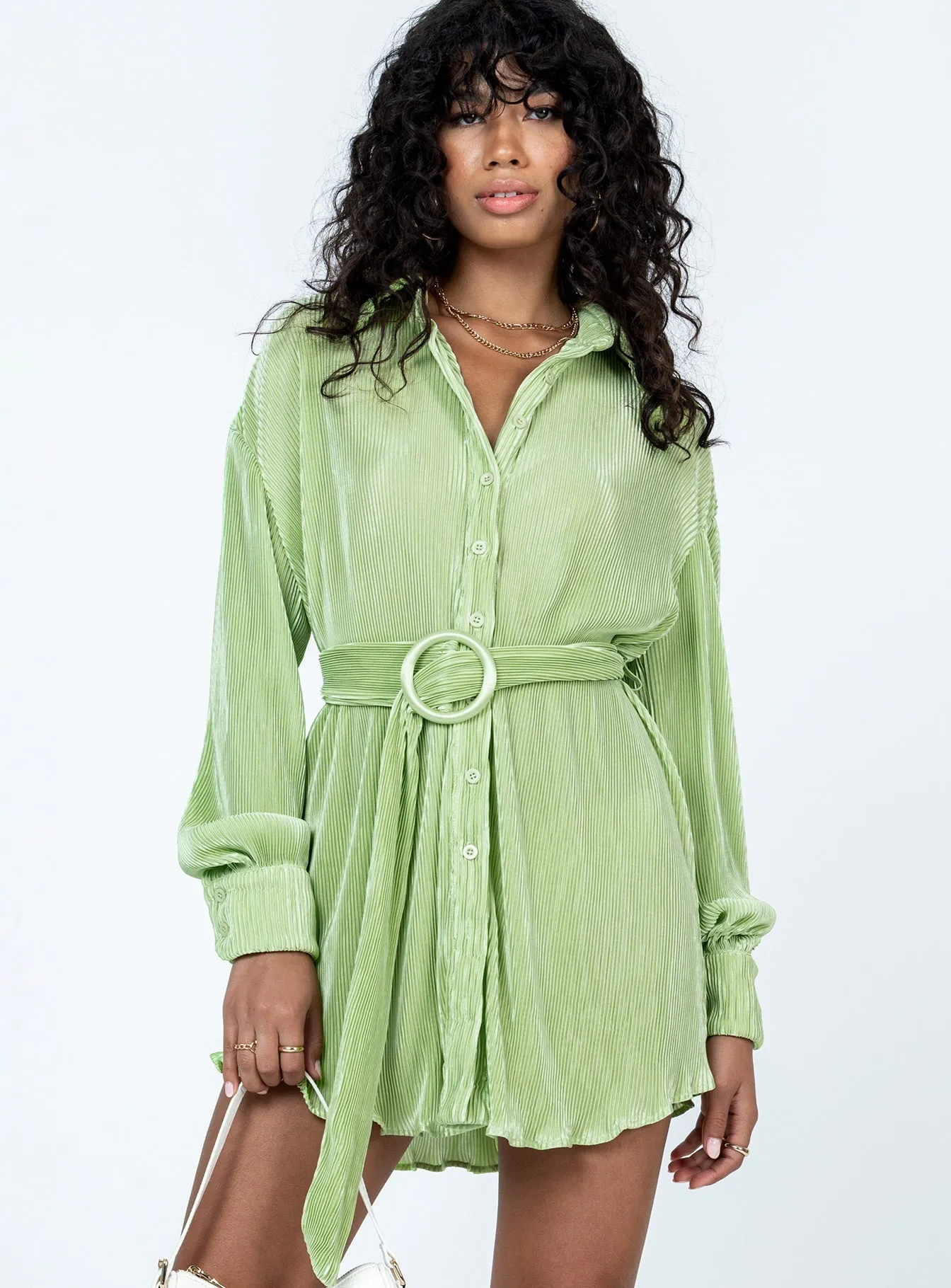 Anytime Wear Edena Mini Dress Green