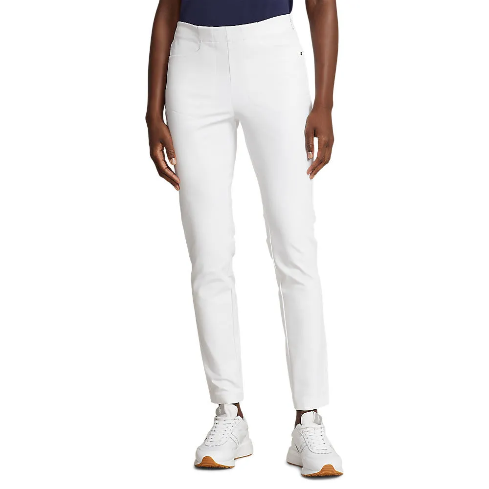 Odor Resistant Treatment High Stretch Fit RLX Ralph Lauren Women's Eagle Stretch Twill Golf Pants - Ceramic White