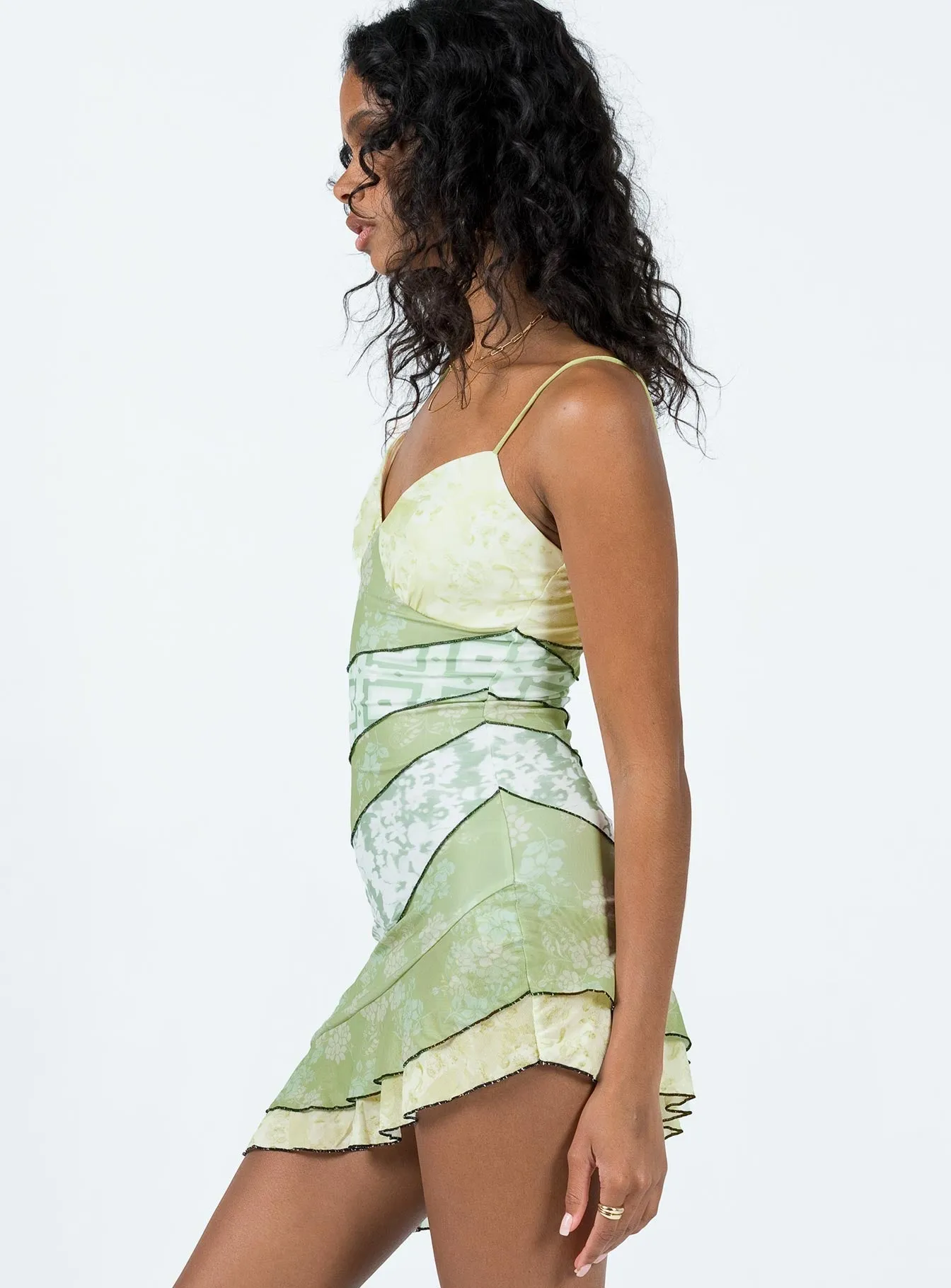 Cozy Mood Risani Mini Dress Green Multi