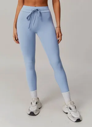 DoubleStitchedEdges Dance Light High Waist Drawstring Yoga Leggings