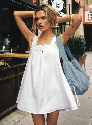 Light Wear Convertible-Style Swing Mini Dress White Petite