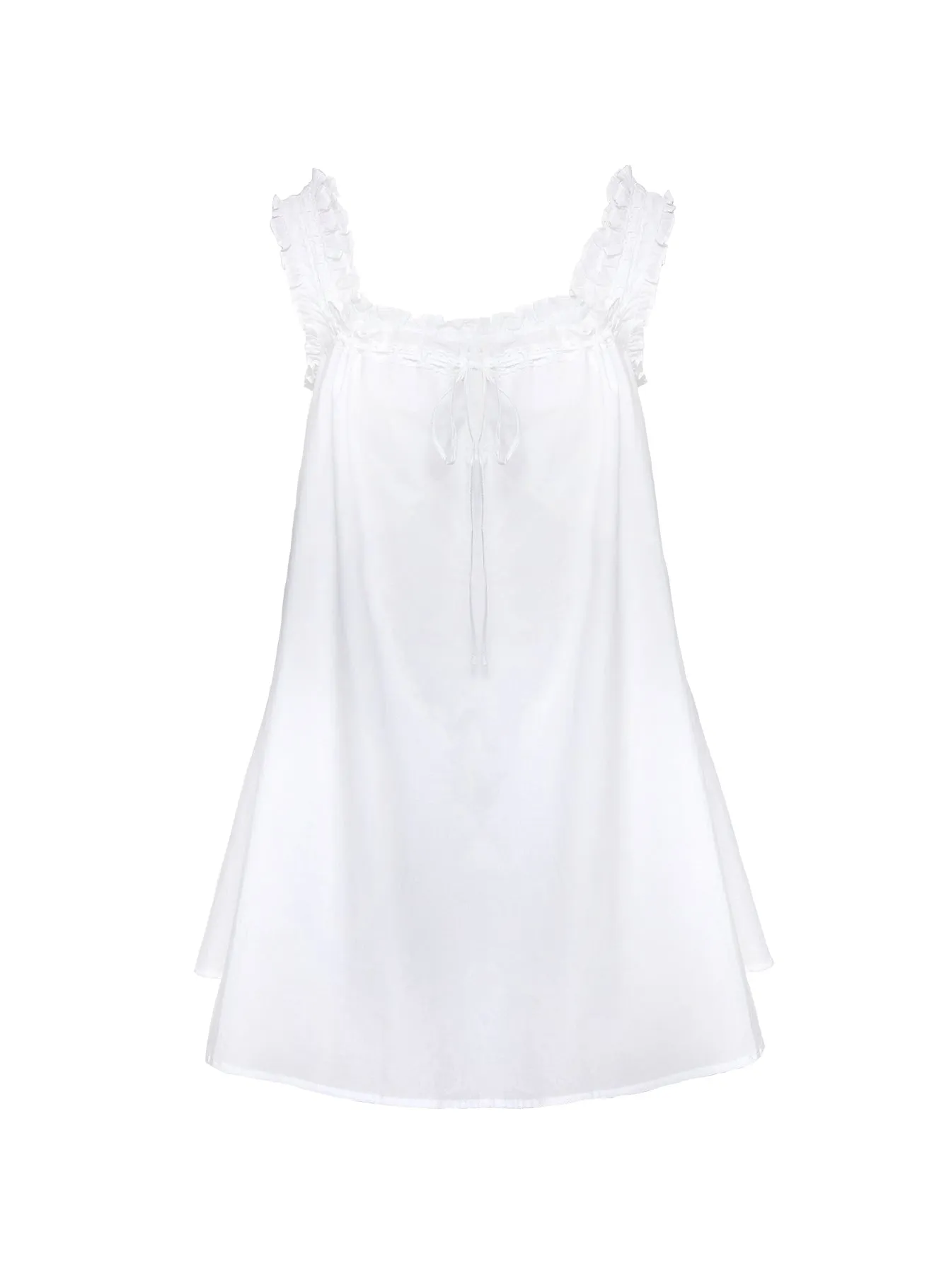 Swing Mini Dress White Petite Comfy Look Mom Chic