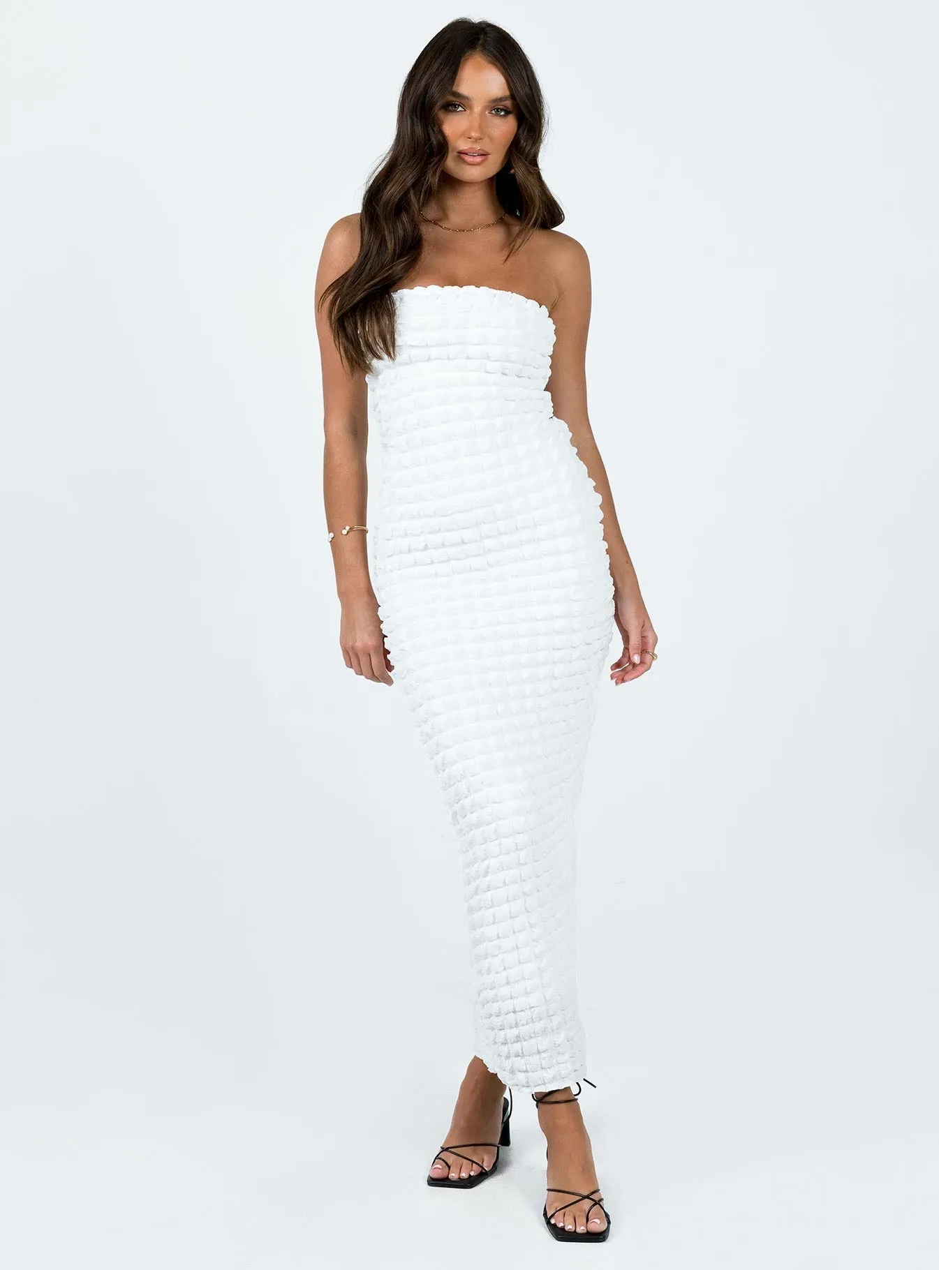 Kendrick Strapless Maxi Dress White Contemporary Wear Spring-Season