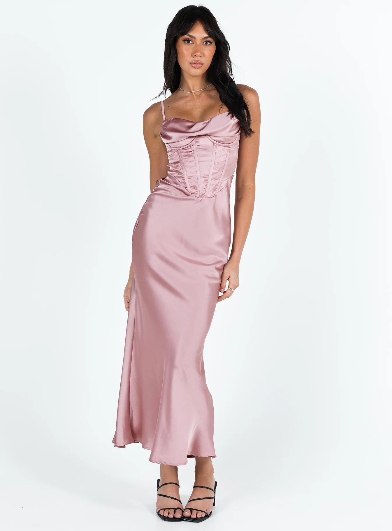 Macrae Maxi Dress Mauve StretchableKnit Chill Moment