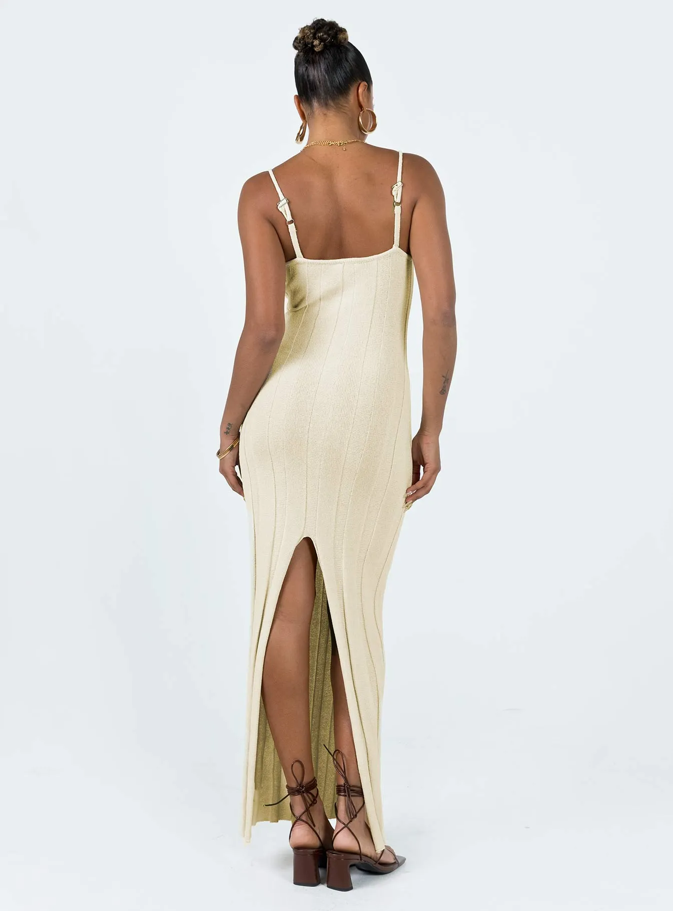 Wakeford Maxi Dress Cream Indoor Event Feminine fit-and-flare silhouette