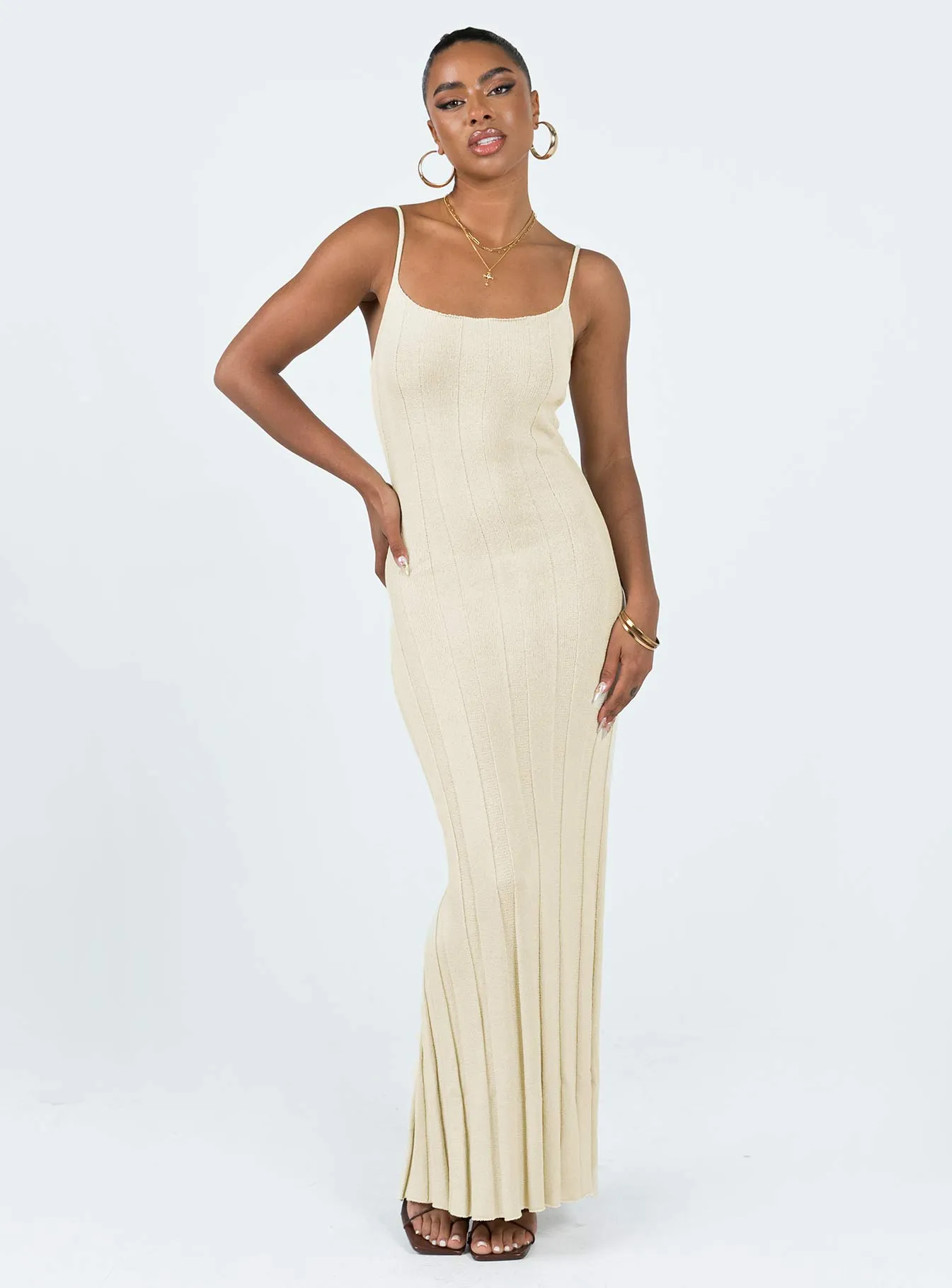 Casual Pick Silk Shine Wakeford Maxi Dress Cream